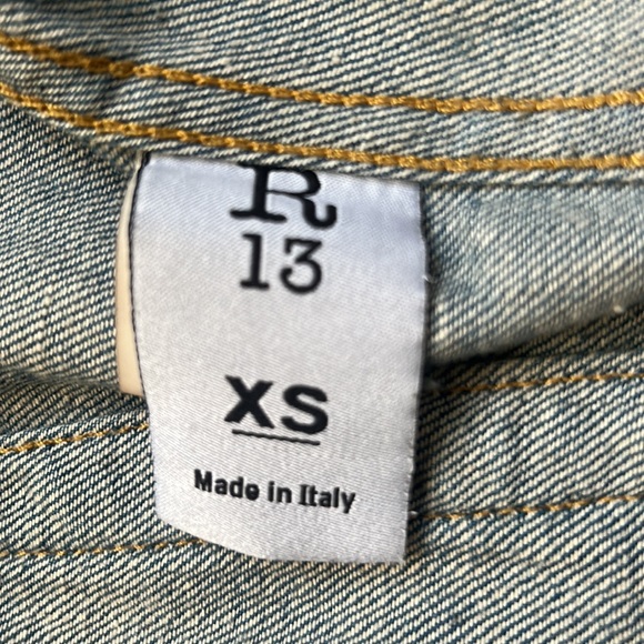 R13 | Distressed Denim Trucker Jean Oversized Jacket - Picture 12 of 14